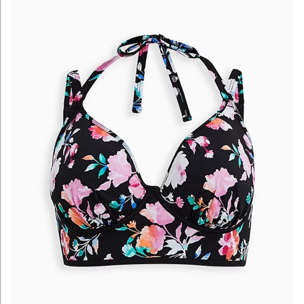 UNDERWIRE HALTER PLUNGE BIKINI TOP